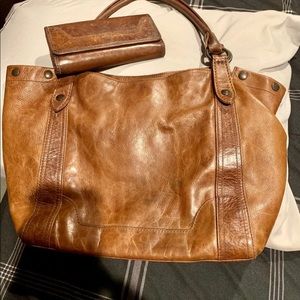 Frye leather purse and wallet.